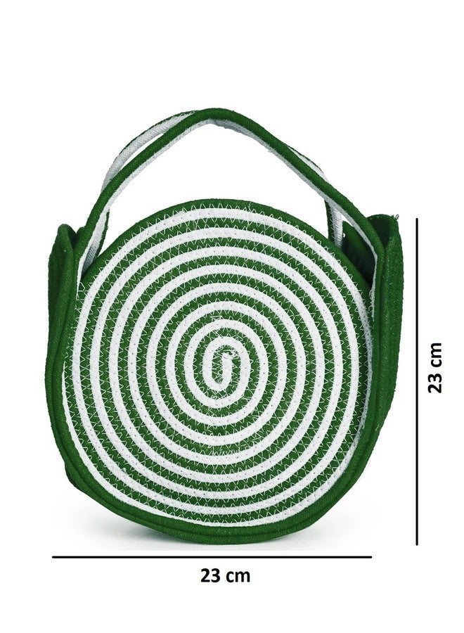 FABINALIV Green Geometric Braided Women Cotton Sling Bag (FLHB-1014-Green) - Image 3